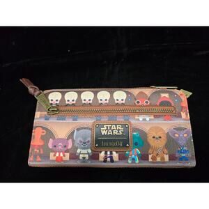 *Loungefly x Star Wars* Cantina Scene Long Wallet w/Charm Zipper Pull- EUC